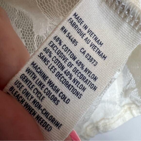 2011 American Eagle floral lace off white sheer blouse size Small - Picture 4 of 5